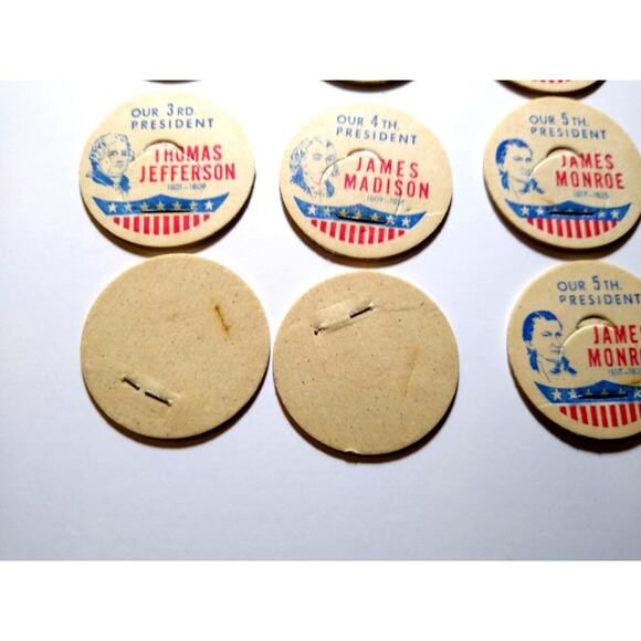 Lot Of 28 Vintage US President Milk Bottle Caps 7 Different Patriotic Jefferson - Picture 7 of 7